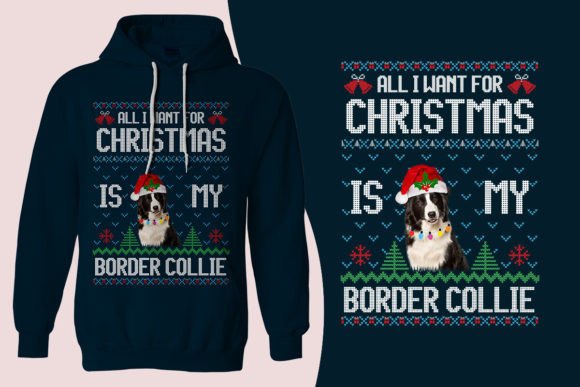 Border Collie Dog Ugly Christmas Sweater
