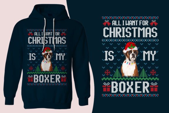 Boxer Dog Ugly Christmas Sweater Design