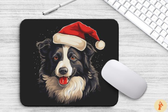 Christmas Border Collie Dog Mouse Pad
