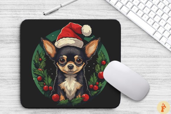 Christmas Chihuahua Dog Mouse Pad