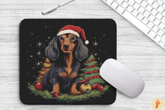 Christmas Dachshund Dog Mouse Pad