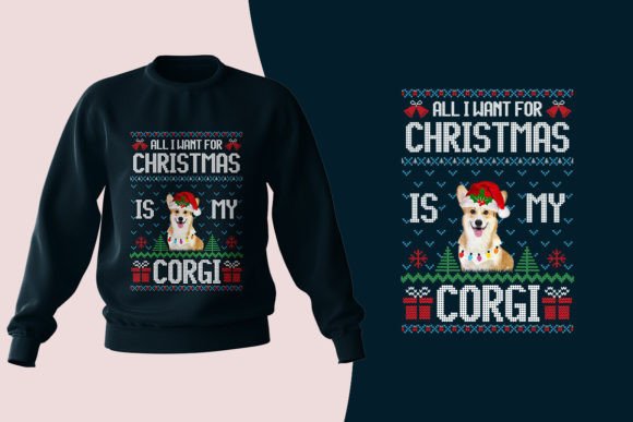 Corgi Dog Ugly Christmas Sweater Design