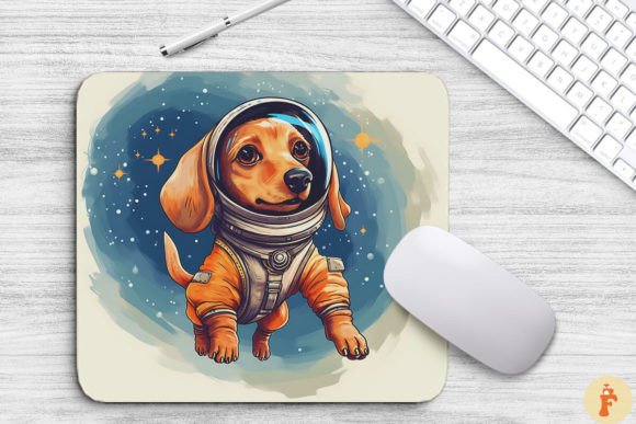Cute Astronaunt Dachshund Dog Mouse Pad: Real Embroidery Review