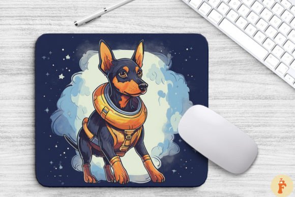 Cute Astronaunt Doberman Pinscher Dog