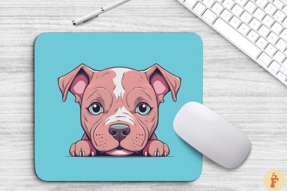 Cute Peeking Bull Terrier Dog Mouse Pad Review