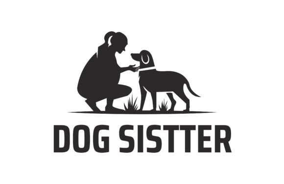 Human and Dog Silhouette Vector
