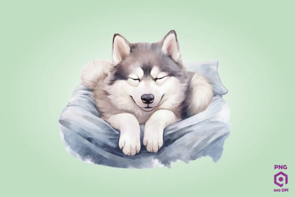 Sleeping Siberian Husky Dog: Design Review for Embroidery