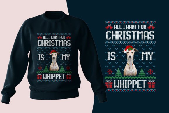 Whippet Dog Ugly Christmas Sweater